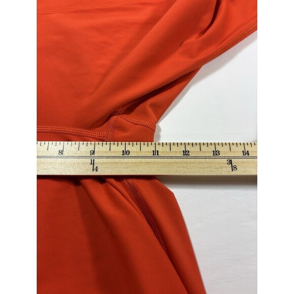 Athleta Velocity Stash Pocket Crop Leggings Bright Red Orange Medium Tall - Picture 7 of 15